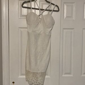 Lacy White Dress with Strappy Details